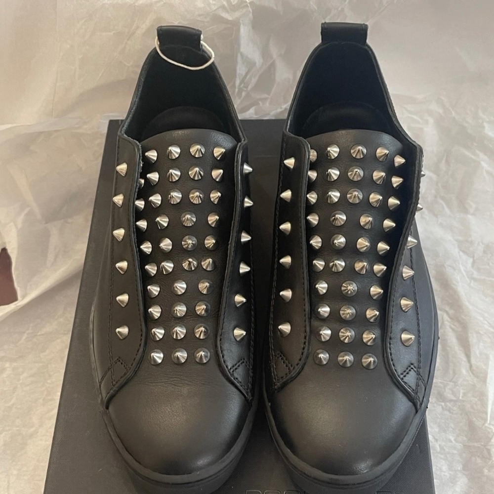 Rare! New With Box! Dsquared2 Spike Leather Sneakers 38